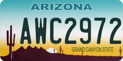 AZ license plate AWC2972