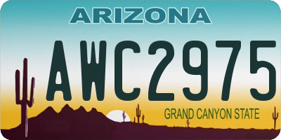 AZ license plate AWC2975