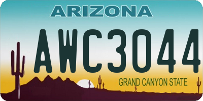 AZ license plate AWC3044