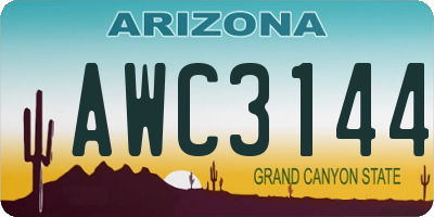 AZ license plate AWC3144