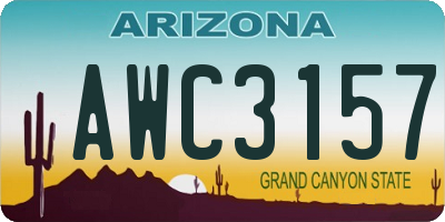 AZ license plate AWC3157