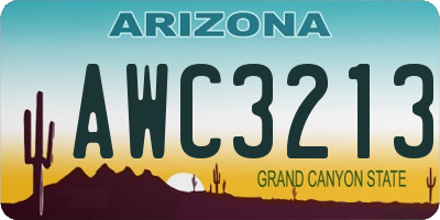 AZ license plate AWC3213