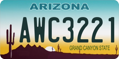 AZ license plate AWC3221