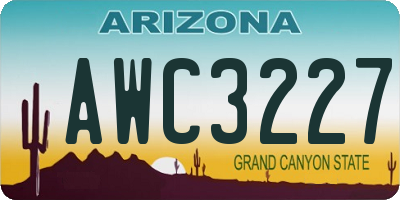 AZ license plate AWC3227