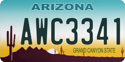 AZ license plate AWC3341