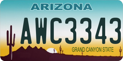 AZ license plate AWC3343