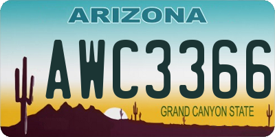 AZ license plate AWC3366