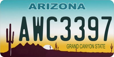 AZ license plate AWC3397