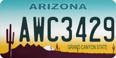 AZ license plate AWC3429