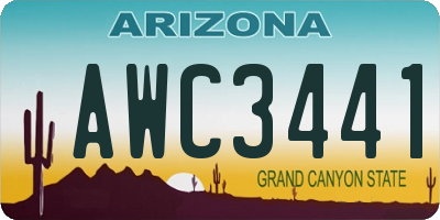 AZ license plate AWC3441