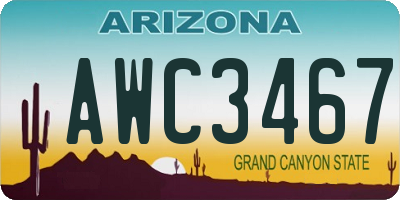 AZ license plate AWC3467