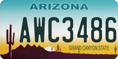 AZ license plate AWC3486