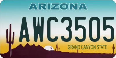 AZ license plate AWC3505