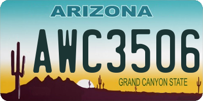 AZ license plate AWC3506