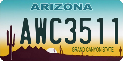 AZ license plate AWC3511
