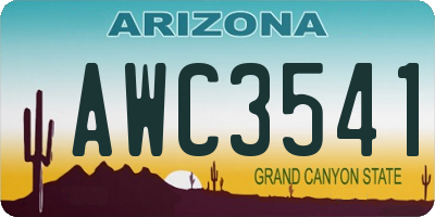 AZ license plate AWC3541