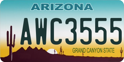 AZ license plate AWC3555