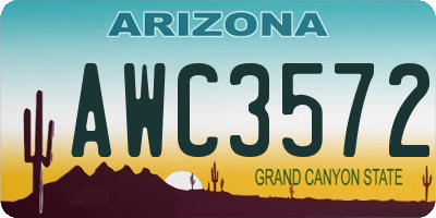 AZ license plate AWC3572