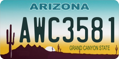 AZ license plate AWC3581