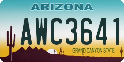 AZ license plate AWC3641