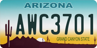 AZ license plate AWC3701