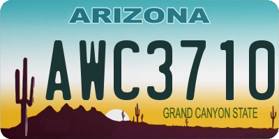 AZ license plate AWC3710