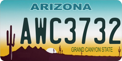 AZ license plate AWC3732