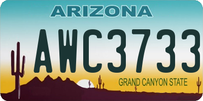 AZ license plate AWC3733