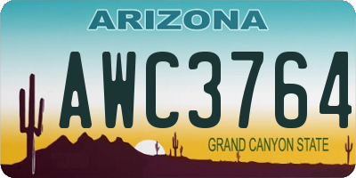 AZ license plate AWC3764
