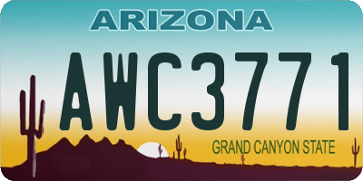 AZ license plate AWC3771