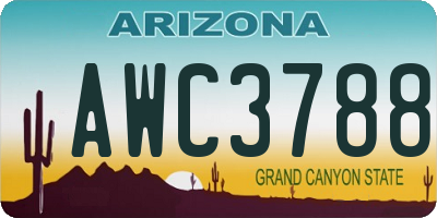 AZ license plate AWC3788