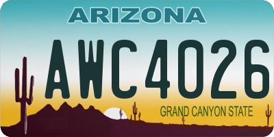 AZ license plate AWC4026