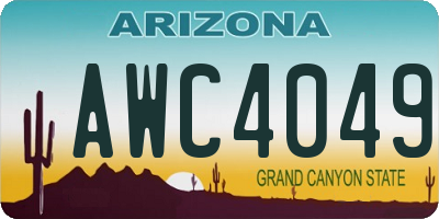 AZ license plate AWC4049