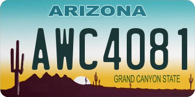 AZ license plate AWC4081