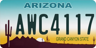 AZ license plate AWC4117