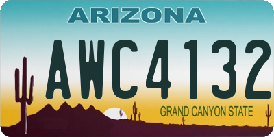 AZ license plate AWC4132