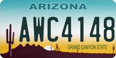 AZ license plate AWC4148