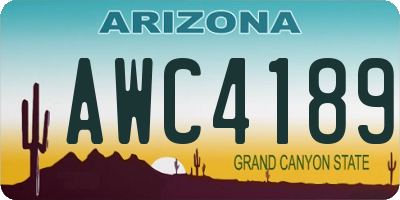 AZ license plate AWC4189