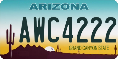 AZ license plate AWC4222