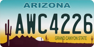 AZ license plate AWC4226