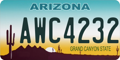 AZ license plate AWC4232