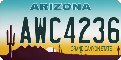 AZ license plate AWC4236