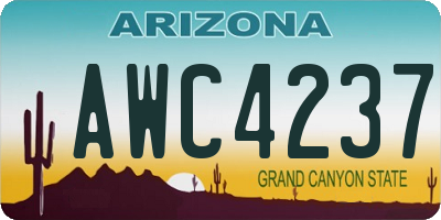 AZ license plate AWC4237