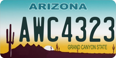 AZ license plate AWC4323