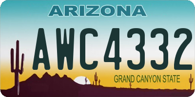 AZ license plate AWC4332