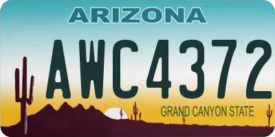 AZ license plate AWC4372