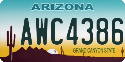 AZ license plate AWC4386