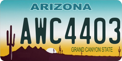 AZ license plate AWC4403