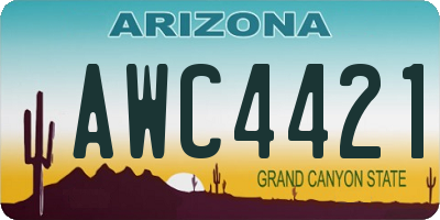 AZ license plate AWC4421