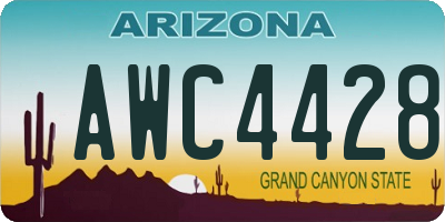 AZ license plate AWC4428